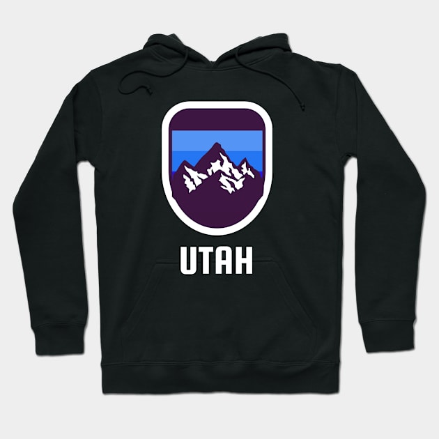 Utah Retro with Mountains Hoodie by jutulen